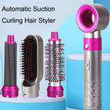 5 In 1 Hot Air Comb Automatic Curling Iron Curling & Straightening Hair Styling Comb Hair Dryer, Power: US Plug