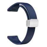 For Samsung Galaxy Watch 6 / 6 Classic Magnetic Silver Buckle Slim Silicone Watch Band(Midnight Blue)