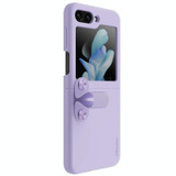 For Samsung Galaxy Z Flip5 NILLKIN Skin Feel Liquid Silicone Phone Case With Finger Strap(Purple)