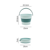 Small 5L Folding Thickened Portable Plastic Bucket Outdoor Fishing Barrel Car Travel Wash Barrel(Light Green)