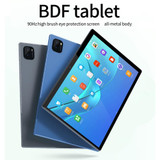 BDF P90 4G LTE Tablet PC 10.1 inch, 8GB+256GB, Android 12 MTK6762 Octa Core, Support Dual SIM, EU Plug(Blue)