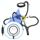 Phone PCB Circuit Board Repair Fixed Folder Welding Assisted DIY Model Clamping Tool, Style: 5 Claws+Magnifying Glass Lamp (Blue)