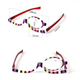 Makeup Presbyopic Glasses Multicolored Rotatable Magnifying Glass Single Piece Reading Glass, Degree: +300