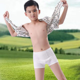 3pcs Boys Cotton Underwear Flat Angle Solid Color Short Panties Children Four-Corner Panties, Size: L(Little Boy)