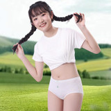 3pcs Girl Cotton Underwear Solid Color Short Panties, Size: XXL(Big Girl)
