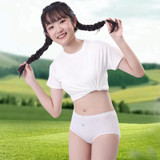 3pcs Girl Cotton Underwear Solid Color Short Panties, Size: XXXXL(Big Girl)