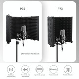 XTUGA P75 Foldable Recording Microphone Isolation Shield