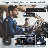 Carbon Fiber USB + USB-C / Type-C Wired to Wireless Carplay Adapter for Android(Black)