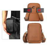 DEABOLAR Men Waist Bag Vertical Waist Belt Hanging Bag Outdoor Sports Mini Mobile Phone Bag(Black Double Layer))