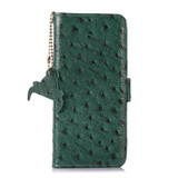 For Samsung Galaxy S23 FE 5G Ostrich Pattern Genuine Leather RFID Phone Case(Green)