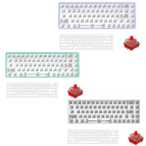 Dual-mode Bluetooth/Wireless Customized Hot Swap Keyboard Kit + Red Shaft + Keycap, Color: White