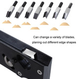 Woodworking Multi-Angle Chamfering Adjustable Depth Hand Planer, Color: Black + 6 Blades