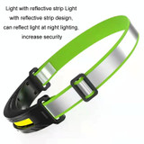Portable Outdoor Camping Strong Light Rechargeable Warning Headlamp, Model: COB No Induction