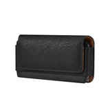 For 6.7-6.9 inch Mobile Phone Cowhide Texture Oxford Cloth Horizontal Waist Bag(Black)