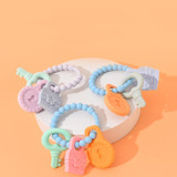 Infant Baby Teether Comfort Anti-eating Hand Bracelet Key Shape Molar Silicone Toy(Grey)