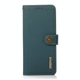 For Samsung Galaxy S23 FE KHAZNEH Custer Genuine Leather RFID Phone Case(Green)