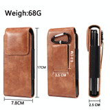 7.8 x 17 x 2.5cm Fold Phone Waist Pack Leather Case(Coffee)