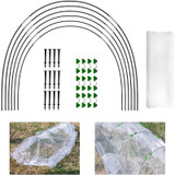 18pcs Without Net Garden Arched Shed Insect Mesh Set Flexible Stretchable Plants Protection Net