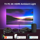 HDMI 2.0-PRO Smart Ambient TV Led Backlight Led Strip Lights Kit Work With TUYA APP Alexa Voice Google Assistant 2 x 2.5m(UK Plug)