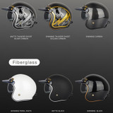 SOMAN Motorcycle Four Seasons Carbon Fiber Half Helmet, Color: FRP Bright Black(XL)