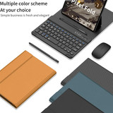 For Google Pixel Fold GKK Gear Adjustment Bluetooth Keyboard Leather Case with Pen + Keyboard + Mouse + Case(Brown)