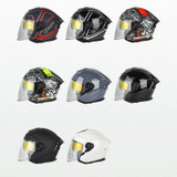 SOMAN Motorcycle Electric Bicycle Dual Lens Riding Helmet, Size: L(Bright Black Fluorescent Yellow)