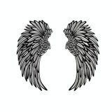 1pair 45cm Double Sided Black Engraved Metal LED Angel Wings Wall Hanging Decoration With Lights