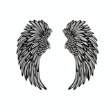 1pair 45cm Double Sided Black Engraved Metal Angel Wings Wall Hanging Decoration Without Lights