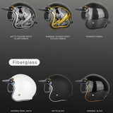 SOMAN Motorcycle Four Seasons Carbon Fiber Half Helmet, Color: FRP Bright Black(M)