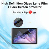 For vivo X Flip 1 Sets imak Tempered Glass Rear Camera Protection Ring + Glass Rear Screen Sticker
