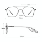 A5 Double Beam Polarized Color Changing Myopic Glasses, Lens: -600 Degrees Change Tea Color(Black Silver Frame)