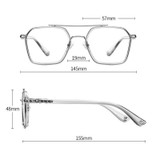 A5 Double Beam Polarized Color Changing Myopic Glasses, Lens: -200 Degrees Change Tea Color(Transparent Silver Frame)