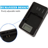 SS-5 Universal Cell Phone Battery Charger With USB Output & LCD Display, US Plug(Black)