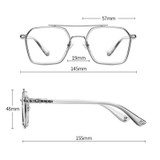 A5 Double Beam Polarized Color Changing Myopic Glasses, Lens: -250 Degrees Change Tea Color(Black Silver Frame)