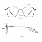 A5 Double Beam Polarized Color Changing Myopic Glasses, Lens: -450 Degrees Gray Change Grey(Black Silver Frame)