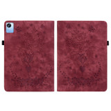 For Realme Pad X Butterfly Rose Embossed Leather Tablet Case(Red)