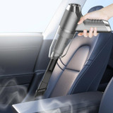 SUITU ST-6671 Wireless Car Vacuum Cleaner Small Handheld Blowing and Suction Dual Use, Style: Brushless Silver Gray+Floor Brush