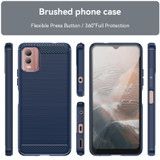 For Nokia C32 Brushed Texture Carbon Fiber TPU Phone Case(Blue)