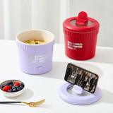 Multifunctional Electric Cooker One-piece Home Small Electric Cooker(UK Plug Purple)