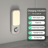 LED Induction Night Light Intelligent Wireless Aisle Corridor Night  With Flashlight,Spec: Charging Model 