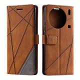 For vivo X90 5G Skin Feel Splicing Horizontal Flip Leather Phone Case(Brown)