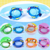 Cartoon Children Swimming Goggles Baby Waterproof Anti-fog High-definition Swimming Goggles(Yellow -crowned Green Frog)