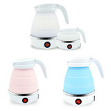 Portable Folding Silicone Electric Kettle for Household Travel US Plug 110V(White)