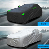 190T Silver Coated Cloth Car Rain Sun Protection Car Cover with Reflective Strip, Size: S
