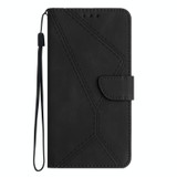 For Realme 10 4G Stitching Embossed Leather Phone Case(Black)