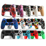 For PS4 Wireless Bluetooth Game Controller With Light Strip Dual Vibration Game Handle(Wood Grain)
