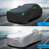 190T Silver Coated Cloth Car Rain Sun Protection Car Cover with Reflective Strip, Size: L