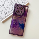 For vivo X90 Pro Oil Painting Electroplating TPU Phone Case(Purple)