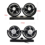 CARFU AC-2308 Car 12V / 24V 360 Rotatable USB Double Head Fan