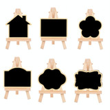 10pcs Small Party Shop Message Blackboard Ornaments Pine Tripod Decorative Message Board(Arched)